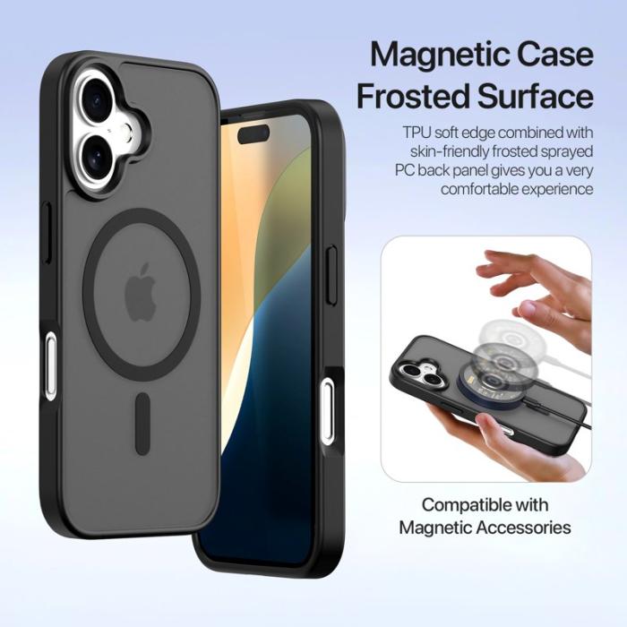 Dux Ducis - DUX DUCIS Lawa Series iPhone 16 Plus Plånboksfodral Äkta läder - Svart