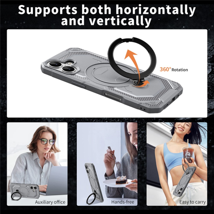 A-One Brand - iPhone 17 Mobilskal MagSafe Kickstand TPU + PC - Grå