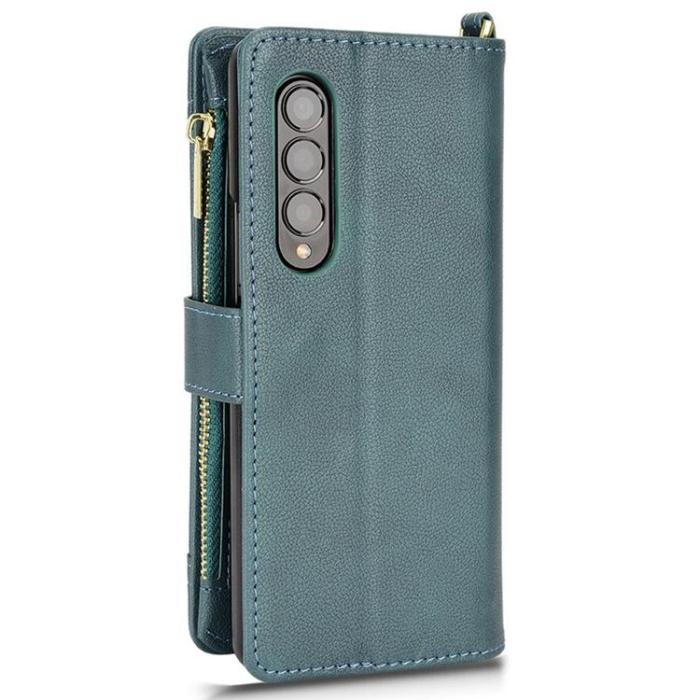 A-One Brand - Galaxy Z Fold 4 Plånboksfodral Zipper Magnetic - Grön