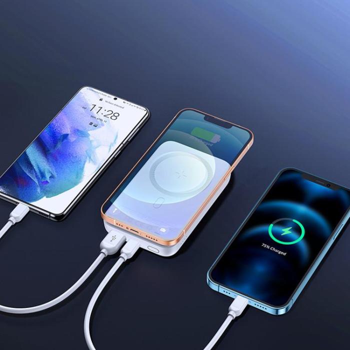Joyroom - Joyroom MagSafe Powerbank 10000mAh 20W Qi Trådlös Laddare 15W - Vit