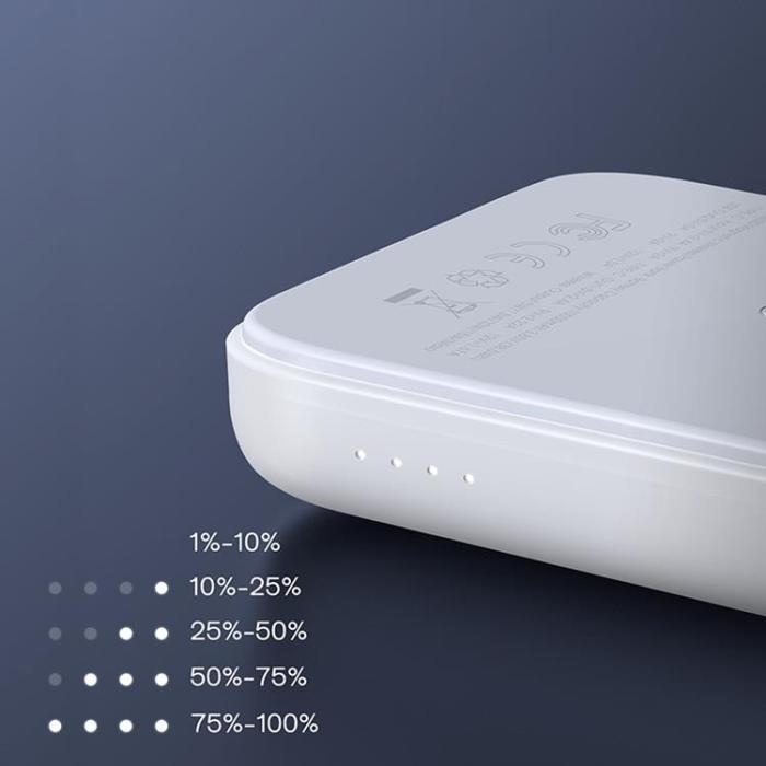 Joyroom - Joyroom MagSafe Powerbank 10000mAh 20W Qi Trådlös Laddare 15W - Vit