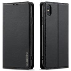 LC.imeeke - LC.IMEEKE L1 Series iPhone XS Max Pl&aring;nboksfodral Konstl&auml;der - Svart