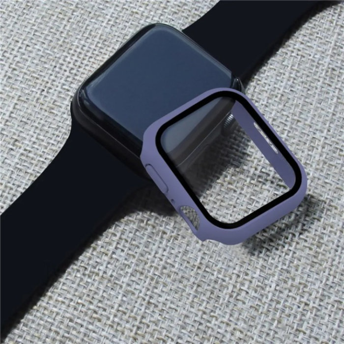 OEM - 2-i-1 Skal med Hädat glas Apple Watch 7/8 (45mm) - Lila