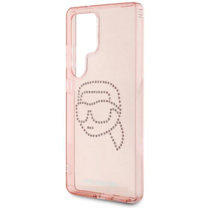 KARL LAGERFELD - Karl Lagerfeld Galaxy S25 Ultra Mobilskal Rhinestones Karl Head - Rosa