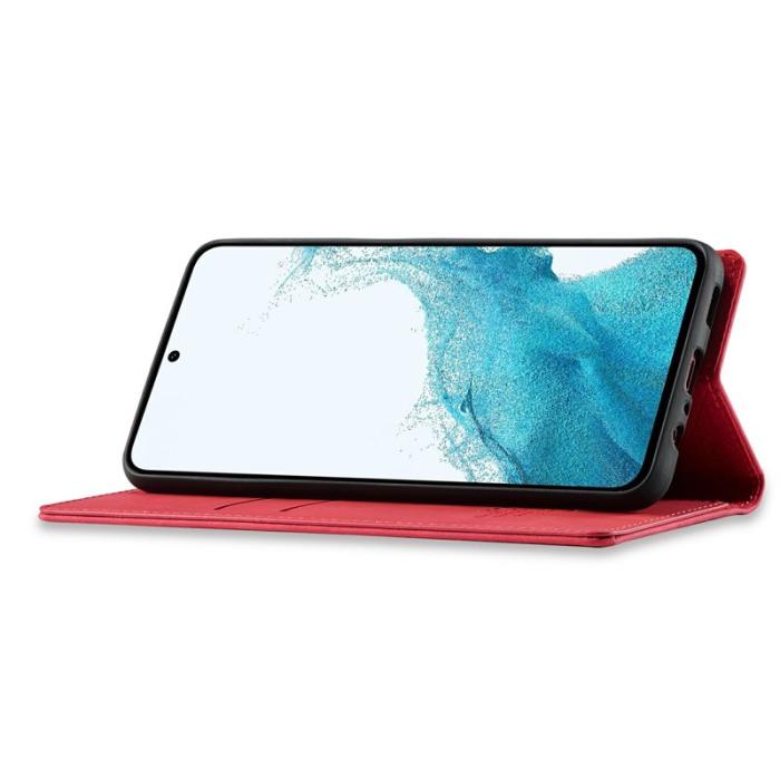 LC.imeeke - LC.IMEEKE Samsung Galaxy S25 FE Plånboksfodral Konstläder - Röd