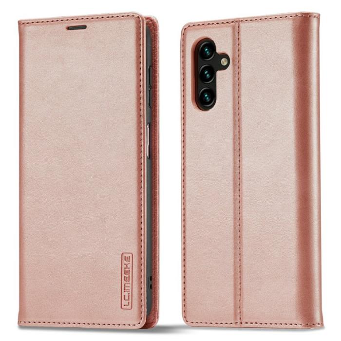 LC.imeeke - LC.IMEEKE Samsung Galaxy S25 FE Plånboksfodral Konstläder - Roséguld