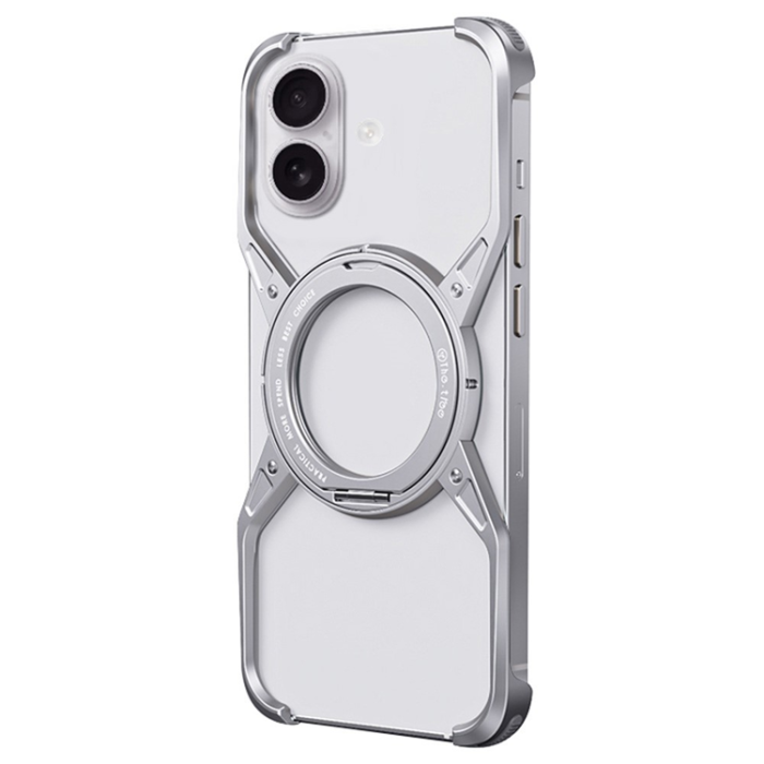 A-One Brand - iPhone 16 Mobilskal Bumper Frameless Kickstand - Silver