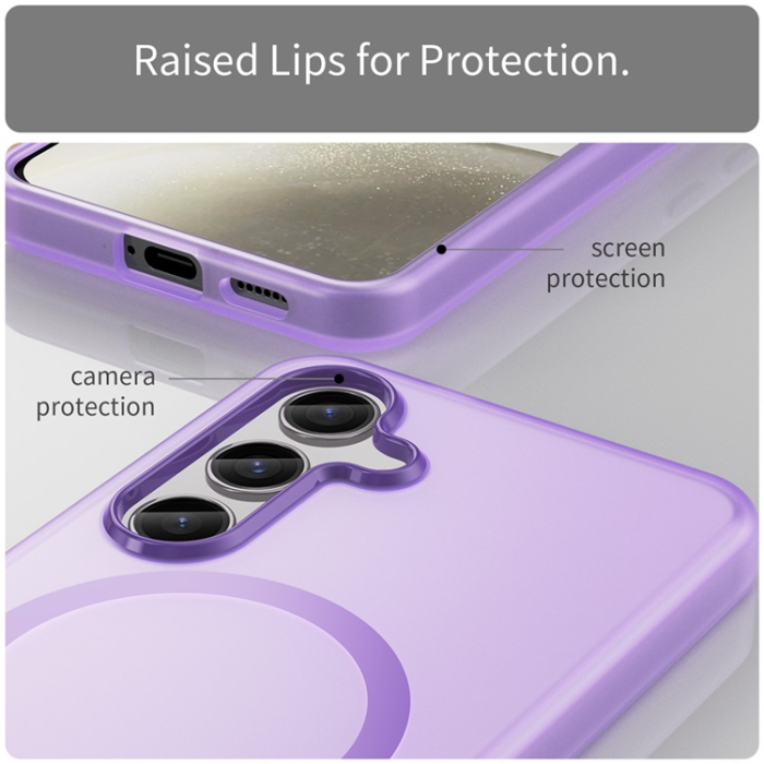 A-One Brand - Galaxy S25 Plus/S24 Plus Mobilskal MagSafe Frost - Mörklila