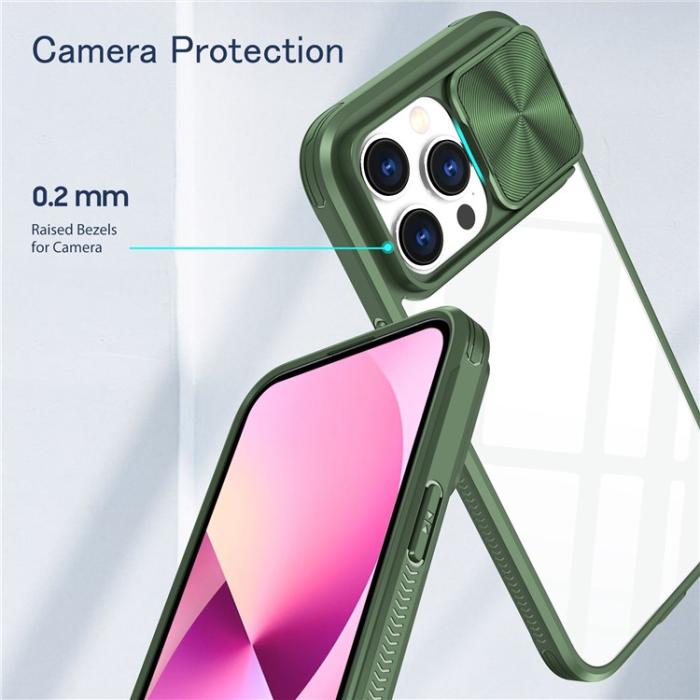 OEM - iPhone 14 Plus Skal Camera Slider - Grön
