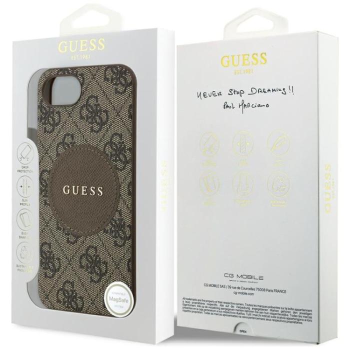 Guess - Guess iPhone 16e Mobilskal MagSafe 4G Circle Classic Logo