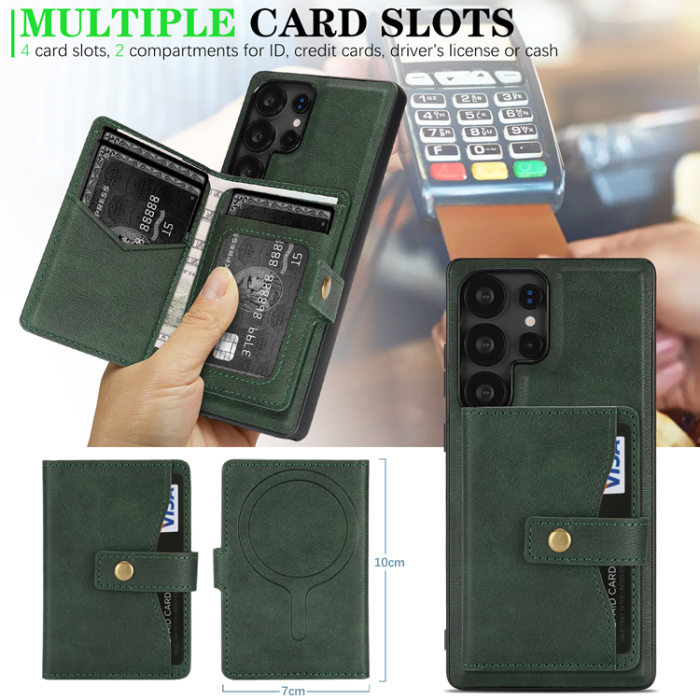 A-One Brand - Galaxy S25 Ultra Mobilskal MagSafe Detachable Korthållare Kickstand