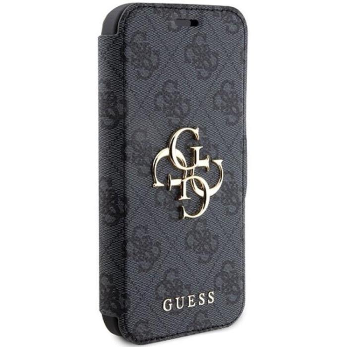 Guess - Guess iPhone 15 Pro Plånboksfodral Metall Logo - Grå