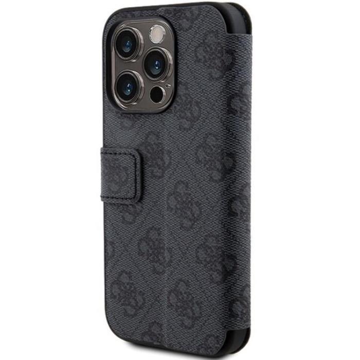 Guess - Guess iPhone 15 Pro Plånboksfodral Metall Logo - Grå