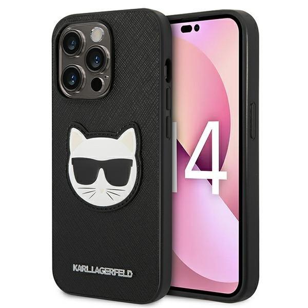 Karl Lagerfeld iPhone 14 Pro Max Skal Saffiano Choupette Head Patch - Svart | 2353 | AlltMobil