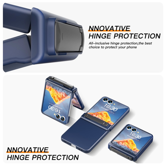 A-One Brand - Galaxy Z Flip7 Mobilskal Hinge Protection Kickstand - Mörkblå