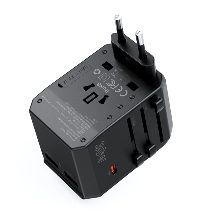 Choetech - Choetech Reseladdare 30W USB-C USB-A US EU UK