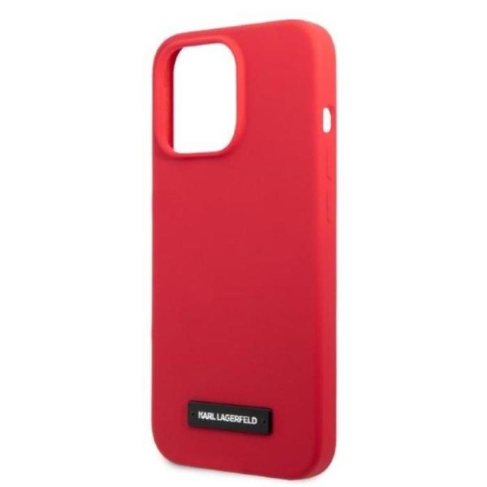 KARL LAGERFELD - Karl Lagerfeld iPhone 13 Pro Skal Silicone Plaque - Röd