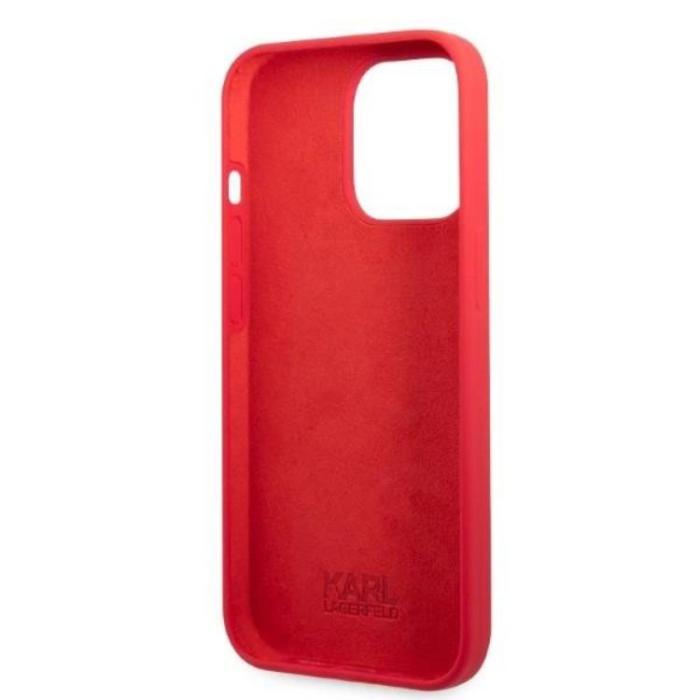 KARL LAGERFELD - Karl Lagerfeld iPhone 13 Pro Skal Silicone Plaque - Röd