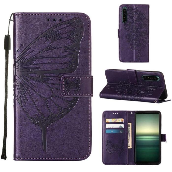 A-One Brand - Sony Xperia 1 IV Plånboksfodral Butterfly - Lila