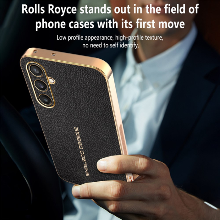 A-One Brand - Galaxy S25 Mobilskal Litchi Texture Anti Scratch