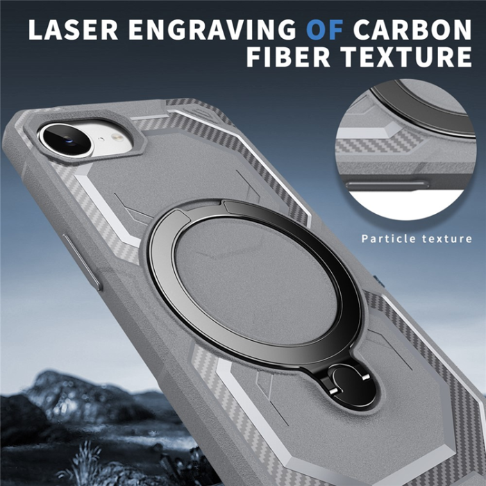 A-One Brand - iPhone 16e Mobilskal MagSafe Kickstand TPU + PC - Grå