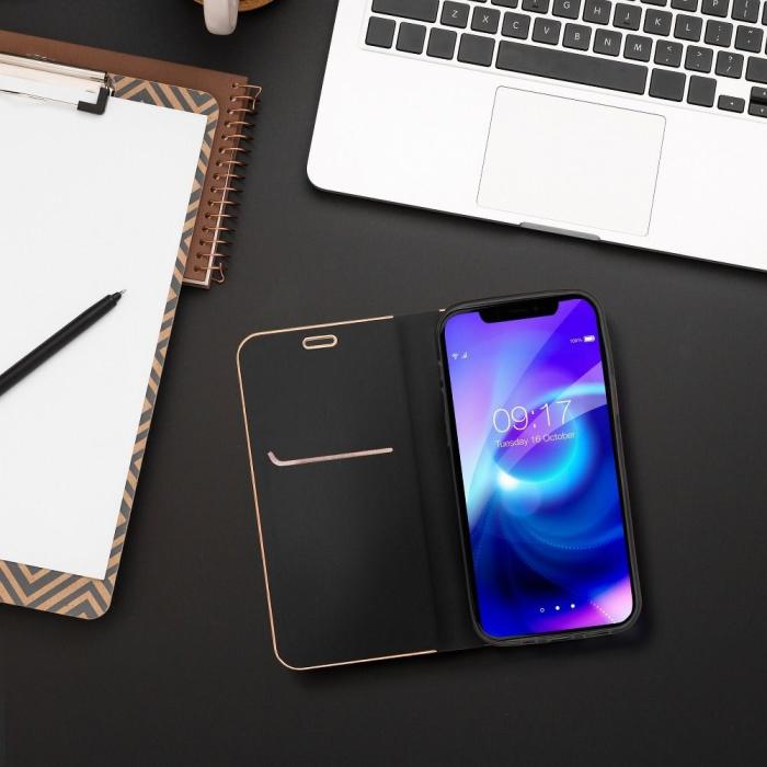 OEM - Galaxy A40 Plånboksfodral Forcell Luna Gold - Svart