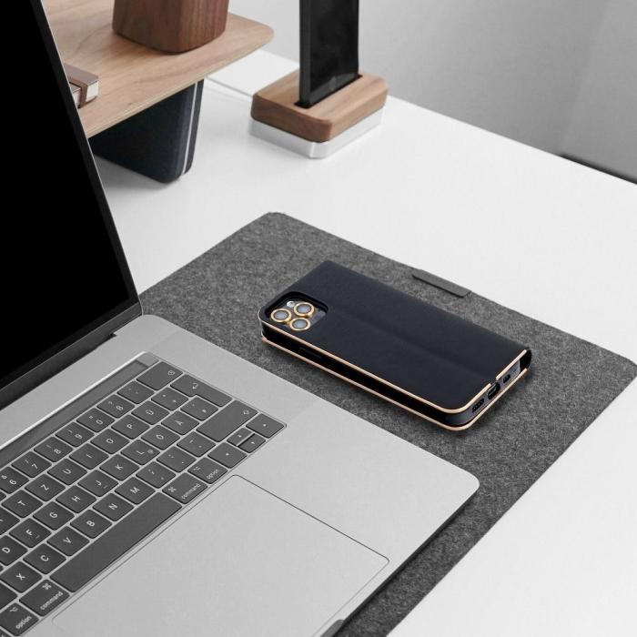 OEM - Galaxy A40 Plånboksfodral Forcell Luna Gold - Svart