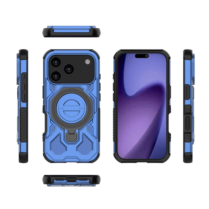 A-One Brand - iPhone 17 Pro Max Mobilskal Rotating Kickstand - Mörkblå