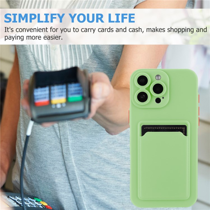 A-One Brand - iPhone 16 Pro Max Mobilskal Korthållare TPU - Matchagrön