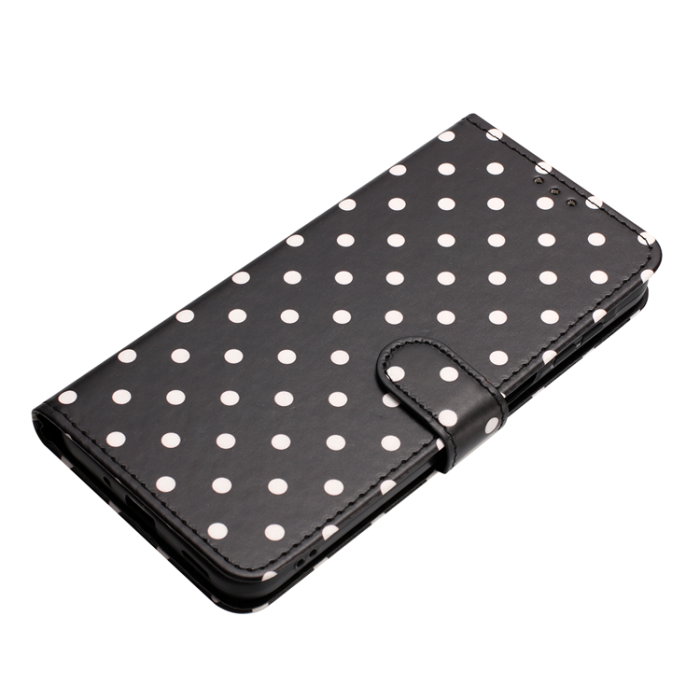 A-One Brand - OnePlus 15 5G Plånboksfodral Polka Dot Pattern Läder - Svart