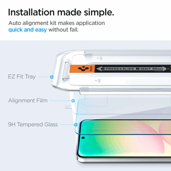 Spigen - [2-Pack] Spigen Galaxy A56 5G/S24 FE Härdat glas Skärmskydd EZ-Fit