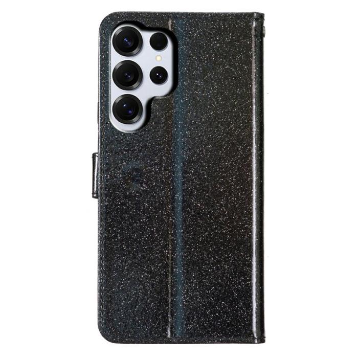 OEM - Samsung Galaxy S26 Ultra Plånboksfodral Glitter Anti-Scratch Konstläder - Svart