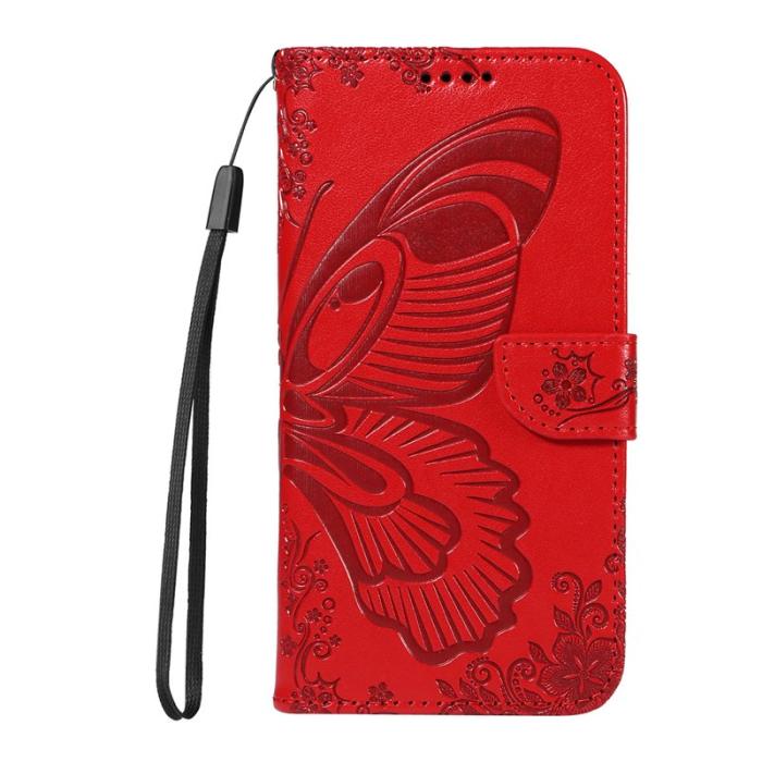 OEM - Mobilskal till Samsung Galaxy S26 Ultra Fjärilsmönster KonstLäder - Röd