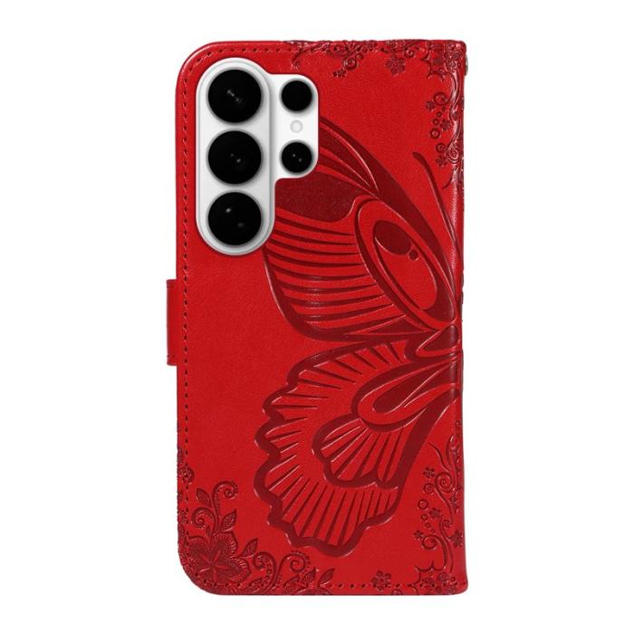 OEM - Mobilskal till Samsung Galaxy S26 Ultra Fjärilsmönster KonstLäder - Röd
