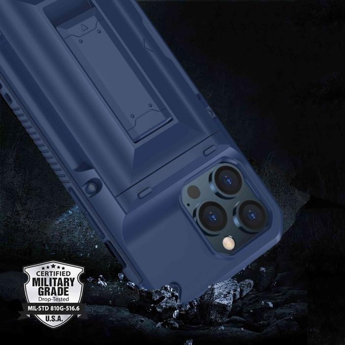 A-One Brand - iPhone 13 Pro Max Skal Korthållare Built-in Kickstand - Svart