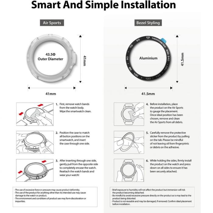 UTGATT5 - RINGKE Air & Bezel Styling Galaxy Watch 3 (41mm) - Svart