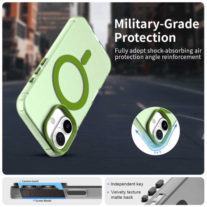 A-One Brand - iPhone 17 Mobilskal MagSafe Anti Drop Hybrid - Grön