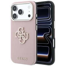 Guess - Guess Mobilskal F&ouml;r iPhone 18 Pro/17 Pro Grained & Big Resin Logo