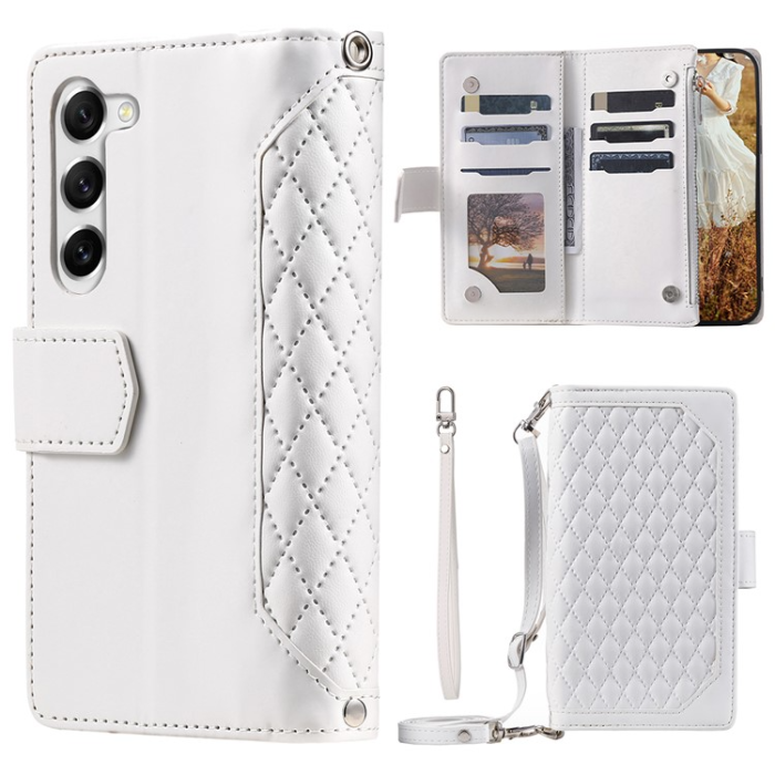 A-One Brand - Galaxy S23 Plus Plånboksfodral Rhombus - Vit