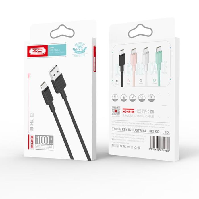 XO - XO USB-A Till USB-C Kabel 1m 2.4A NB156 - Svart