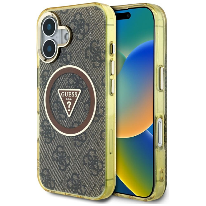 Guess - Guess iPhone 16 Mobilskal Magsafe Glitter - Brun