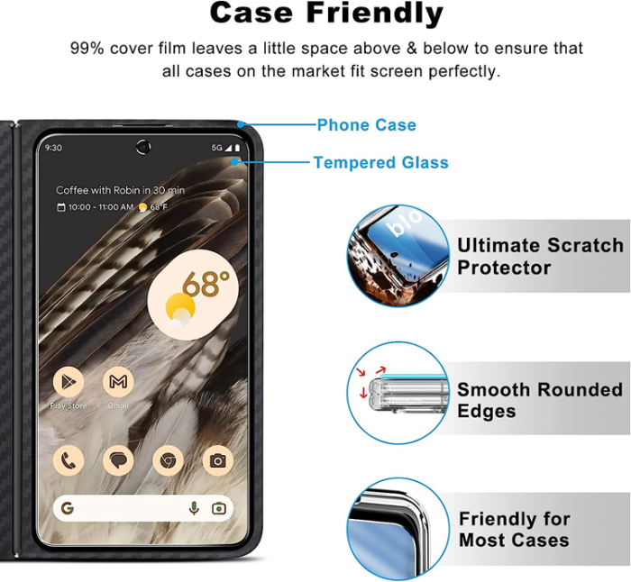 OEM - [2-PACK] Google Pixel Fold Härdat Glas Skärmskydd - Clear