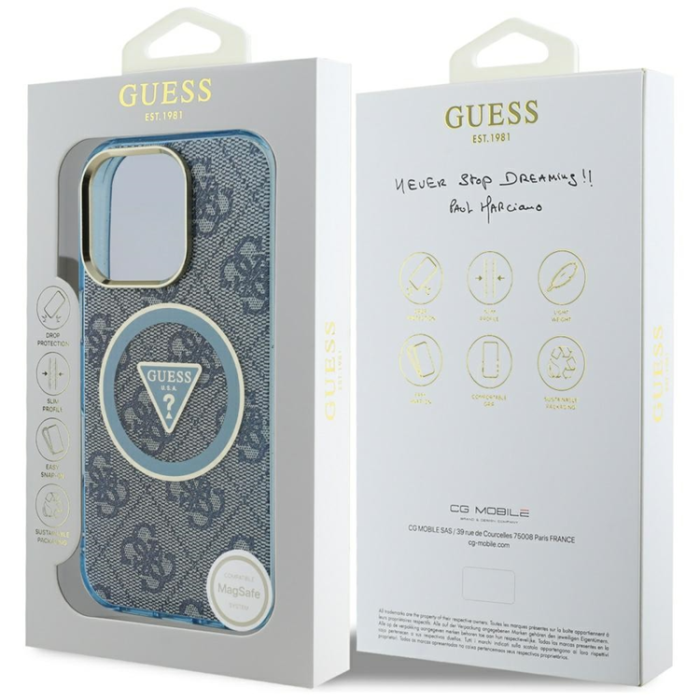 Guess - Guess iPhone 16 Pro Mobilskal Magsafe Glitter - Blå