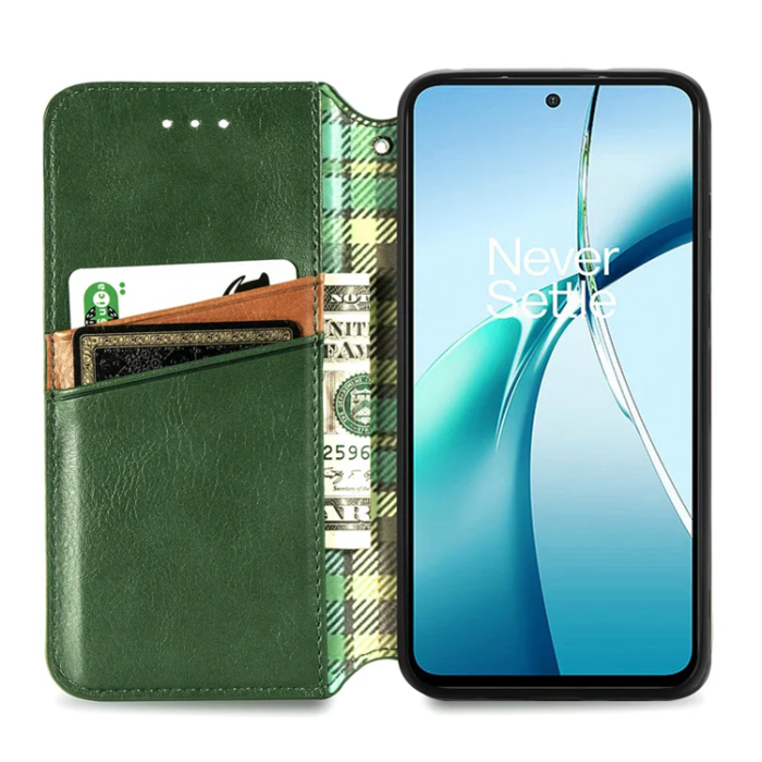 A-One Brand - Xiaomi 15 Ultra Plånboksfodral Rhombus Imprint Läder - Grön