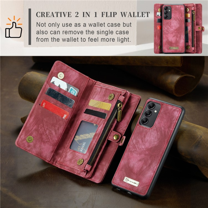 Caseme - Caseme Galaxy A34 5G Plånboksfodral Detachable - Röd