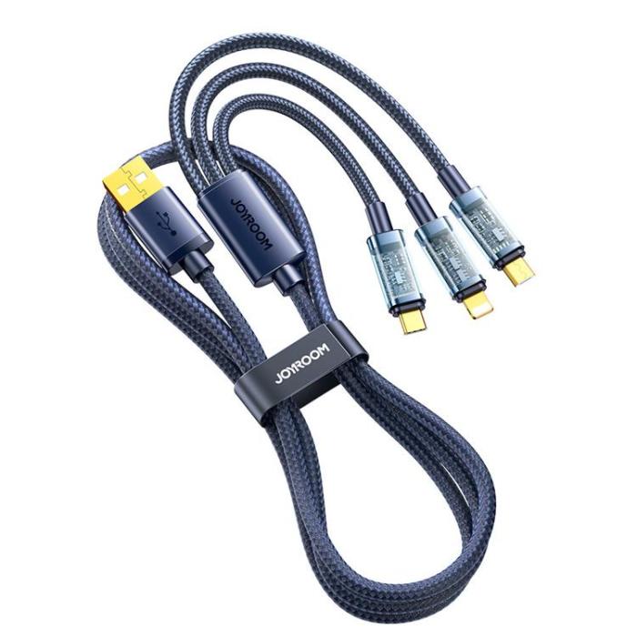 Joyroom - Joyroom 3in1 USB-A till USB-C, Lightning, microUSB kabel 1.2m