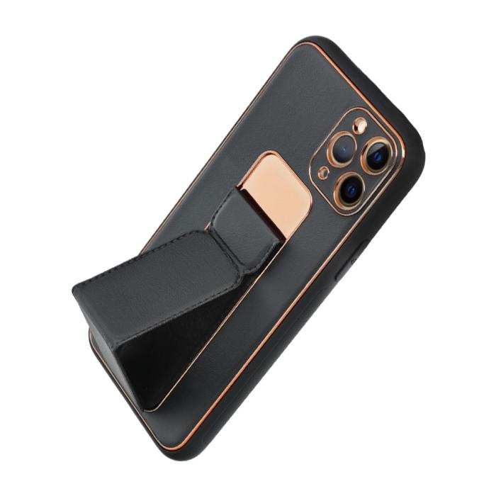 UTGATT - Forcell Leather skal Kickstand till iPhone 12 PRO MAX Svart