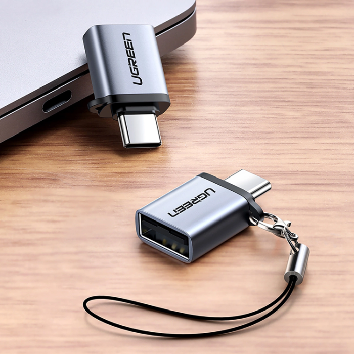 Ugreen - Ugreen USB-C till USB-A Adapter Med Snodd - Grå
