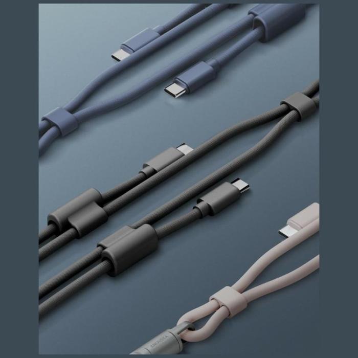 ENERGEA - ENERGEA USB-C till USB-C 240W Kabel 1.5m Lanyard Lasso - Svart