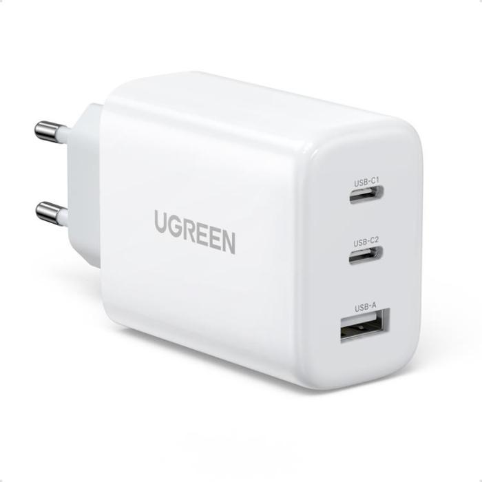 Ugreen - Ugreen Fast Väggladdare 65W USB Till 2x USB-C - Vit